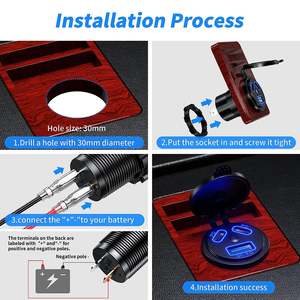 Tomacorriente USB de 108W y 12V con puertos duales QC3.0 PD para coche, barco, motocicleta, RV, yate - Product Image 5