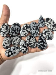 Obsidiana Natural en Forma de Copo de Nieve, Gema Suelta, Cabujón, Formas Variadas, Tamaño Personalizado, para Joyería, Cambia de Color - Product Image 3