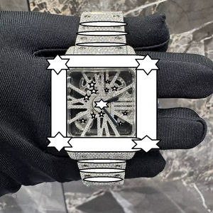 Reloj Unisex de Lujo con Esfera de Cristal y Acero Inoxidable, Estilo Hip Hop, Deportivo, de Negocios, con Movimiento Mecánico Antiguo y Moissanita - Product Image 1