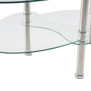Pisces Tail Clear Wave N103 90*50*45cm Oval Coffee Table with Tempered Glass and Iron Pipe Legs - Product Image 6