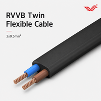 Flaches Flexibles Kupferkabel PVC-Ummantelt 300V 500V Doppeldraht für Innenanlagen und Geräteverkabelung