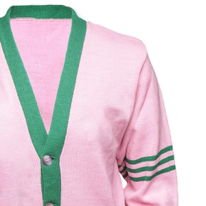 B2B Créez vos propres logos sur des cardigans roses à col en V avec manches longues, des pulls décontractés unisexes en tricot avec poches et boutons - Product Image 5