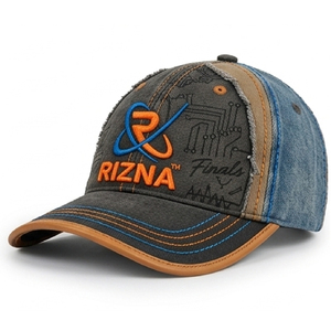 Gorra de Béisbol RIZNA de Mezclilla Twill, 6 Paneles, Ajustable, Unisex, Estilo Casual Vintage, Lavada, con Logotipo Bordado en 3D en el Panel Frontal, Azul, Algodón, Metal - Product Image 4