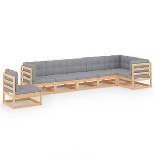 Conjunto Modular Grande para Jardín, Madera de Pino Sólida Natural, Muebles Resistentes para Exteriores - Product Image 2
