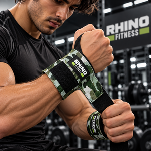 สายรัดข้อมือ RHINO FITNESS ลายพราง ไซส์ L สำหรับมือซ้าย แบบตีนตุ๊กแก สำหรับยกน้ำหนัก - Product Image 2