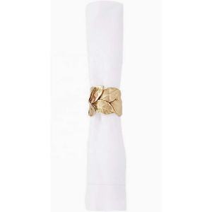 Royal Look Stainless Steel Gold Leaf Design Napkin <b>Ring</b> with Luxury Design High Quality Napkin <b>Ring</b> for Restaurant Wedding Home - Product Image 1