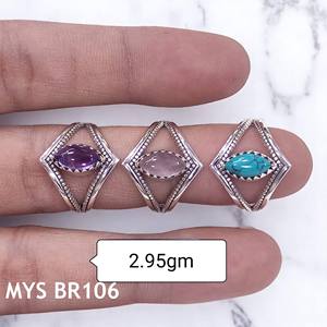 925 Sterling Silver Handmade Designer <b>Rings</b> Vintage Retro Hollow <b>Boho</b> Designer Prong setting Multi Gemstone Elegant Look <b>Ring</b> - Product Image 1
