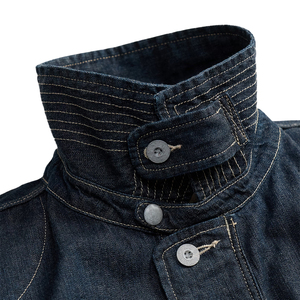 Hot Seller Premium Indigo Denim Heavy Denim Horn Button Field <b>Jacket</b> <b>Men</b> Vintage Defense Workwear OEM Custom Heritage American - Product Image 3