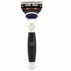 Handmade 3pc Men's <b>Shaving</b> <b>Kit</b> Synthetic Brush 3-Blade Razor Ivory Stand - Product Image 3