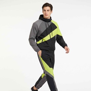 Manufacturer Custom Mens Track Suit Color Block Printed Nylon Windbreaker <b>Jacket</b> and Pants Set Streetwear 2 Piece Jogger Set OEM - Product Image 2