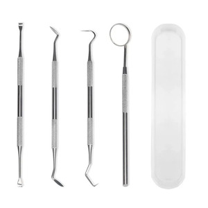 Kit dentaire ergonomique en acier inoxydable de classe I pour le nettoyage des dents, l'élimination de la plaque dentaire, détartreur, explorateur, miroir, étui portable, professionnel, OEM - Product Image 2