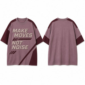 เสื้อยืดแขนยาวทรงโอเวอร์ไซส์สำหรับผู้ชาย แบรนด์ Make Moves Not Noise ตกแต่งขอบตัดกัน พิมพ์ลายตัวอักษร คอกลม สไตล์ลำลอง ผ้าถัก - Product Image 1