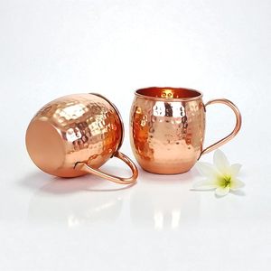 Wholesale Handmade Hammered Pure Copper Mug Set Cocktail Glass Moscow Mule Copper <b>Cup</b> 100% Solid Copper Beer Mugs Bar Tool - Product Image 1