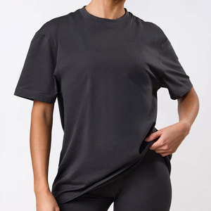 Camiseta Deportiva de Manga Corta para Mujer, 100% Algodón, Cuello Redondo, Secado Rápido, Lisa, para Gimnasio y Running, Venta al Por Mayor - Product Image 4