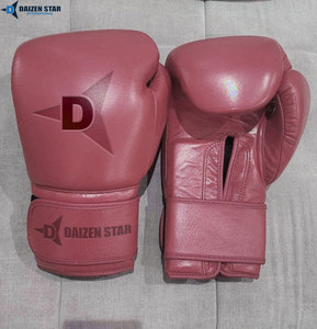 Daizen Star Tan Leather Boxing Gloves Lace-Up Adjustable Wrist <b>Strap</b> for Adults Training Gear - Product Image 2