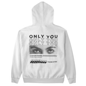 Sweat à capuche personnalisé avec logo, motif graphique yeux et lettres, col rond, pour femmes et hommes, en coton, pull d'hiver pour les fêtes, fabricant - Product Image 4