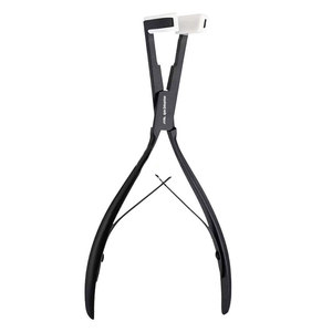 Pince à extensions capillaires professionnelle en acier inoxydable étanche pour micro-anneaux, outil de pose pour femmes, à mâchoires plates noires pour sertissage - Product Image 1