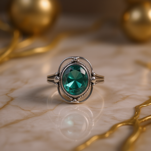 แหวนมอสซาไนต์มาลาไคต์ 2.5 กรัม ผลิตภัณฑ์ที่หรูหราและสง่างาม - Product Image 3