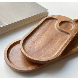 ถาดไม้ ถาดเสิร์ฟไม้ธรรมชาติ ถาดอาหารสไตล์เรียบง่าย ถาดสำหรับโต๊ะอาหารในครัว ขนมขบเคี้ยว ผลไม้ ขนมปัง - Product Image 1