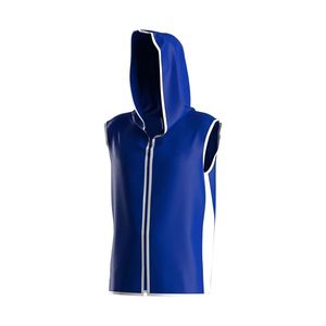 White Satin Ring <b>Robe</b> Sleeveless Hooded <b>Boxing</b> Entrance Jacket Professional Competition Vest Custom - Product Image 4
