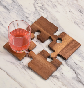 Sous-verre en bois personnalisé avec logo, décoration de table, tapis et supports pour puzzles, sous-verre puzzle en bois - Product Image 6