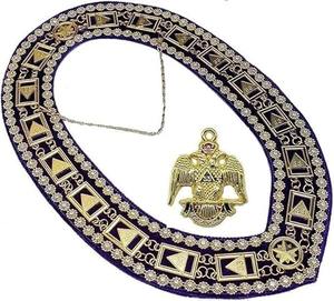 Collier de chaîne maçonnique 33D - Collier de chaîne du Rite écossais 33 degrés - Product Image 1