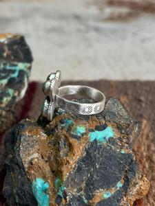 Blue Kingman Turquoise Gemstone <b>Ring</b> Artisan Made Sterling Silver Southwest Jewelry Handmade Statement Piece - Product Image 3