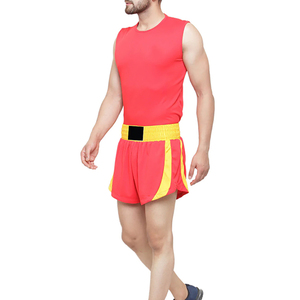 Men Boxing Training Suit Red <b>Yellow</b> Shorts and <b>Tank</b> <b>Top</b> Breathable Fight Wear Competition Sportswear Adult Size Boxing Uniform - Product Image 4