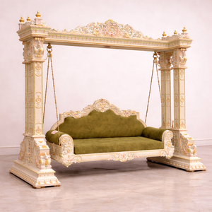 Columpio Grande de Madera Estilo Real Maharaja para el Hogar Indio, Jhula Premium de 3 Plazas, Oonjal Melbourne - Product Image 4