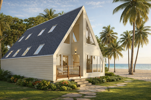 Cabana B – Casa Modular Prefabricada de Doble Altura con 1 Dormitorio y Forma de A, Área Total Construida: 877 pies cuadrados - Product Image 1