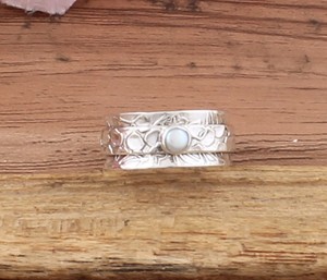 Bague fine en argent sterling 925, classique, minimaliste, empilable, avec pierre précieuse bleue, bague d'éternité, cadeau de mariage, pierre de naissance - Product Image 4