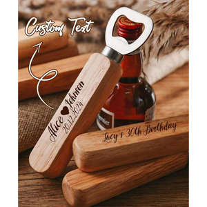 Abridores de botellas con mango de madera, cordones de cuero y tapas metálicas, perfectos para cocinas, bares, fiestas en la playa y bodas. - Product Image 6