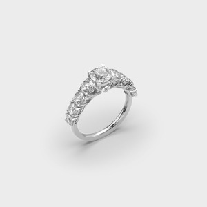 Anillo de Eternidad con Diamantes Redondos en Oro Blanco de 18K con Engaste de Garras, Joyería Fina Clásica para Mujer, Anillo de Compromiso - Product Image 4