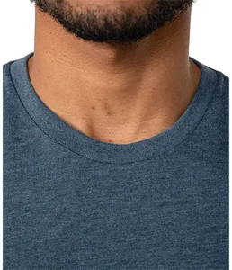 T-shirts formels pour hommes à manches courtes 100 % coton, coupe ample, avec logo brodé personnalisé et impression sérigraphique – Vente en gros - Product Image 3