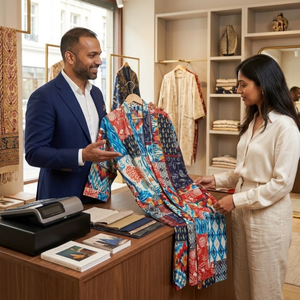 Kimono de algodón estilo boho con patchwork para mujer, manga larga, estampado multicolor, con cinturón, ropa de estar por casa, hecho a mano, cubrebaño de algodón. - Product Image 5