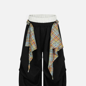 Custom Logo Heavyweight <b>Oversized</b> Baggy Sweatpants Double Layer Cotton <b>Joggers</b> Men Vintage Style - Product Image 2