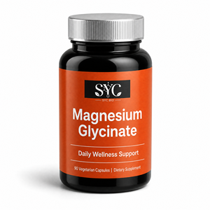 SYC <span class=keywords><strong>BIO</strong></span> Suministro a Granel de Glicinato de Magnesio Complejo, Vitamina B6, Taurina, L-Teanina, Precio al por Mayor, 90 Unidades, Etiqueta Privada OEM ODM - Product Image 1