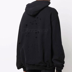 <b>Top</b> Quality Premium <b>Distressed</b> Hoodies For Men Trendy Pullover With Adjustable Hood And Pocket - Product Image 5