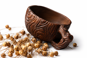 Mug à bière en bois poli fait main, style viking, rustique, écologique, gravé sur mesure, personnalisé, objet de collection - Product Image 3