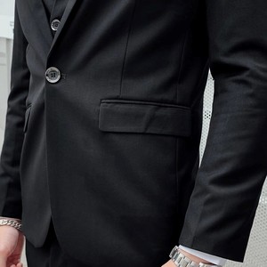 High Quality Trendy Business Men's Groomsmen Blazers Business 3pc Set Pant Coat Formal Wear - Product Image 2