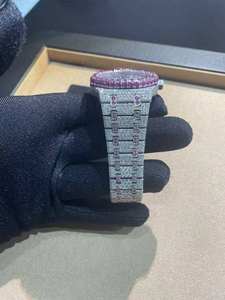 Reloj BOJ A.P.60 de Primera Clase con Esfera Redonda Rosa, Movimiento Automático, Diamantes VVS y Moissanita para Hombre, Reloj de Lujo a Bajo Precio - Product Image 2