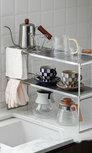 ชั้นวางจานสแตนเลส 304 แบบสองชั้น ขยายได้ สำหรับจัดเก็บในครัว จากเวียดนาม - Product Image 3