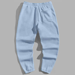 Pantalones Deportivos para Hombre, Color Azul Claro, 100% Algodón, Transpirables, Cintura Elástica, Casuales, con Bolsillos, Tejido de Punto Medio, para Otoño - Product Image 2