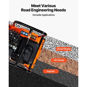 Compacteur à plaque vibrant à moteur thermique 6,5 CV 196 cm³, 5700 VPM, force de compactage de 4047 lb, plaque de 21 x 16 po, modèle Walk B - Product Image 6