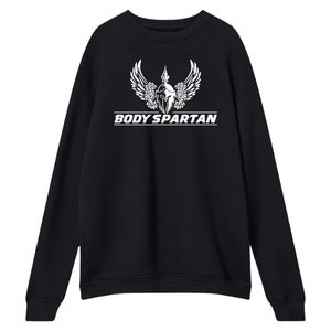 Sudadera Negra de Cuello Redondo para Hombre, Informal, de Forro Polar, Manga Larga, Deportiva, para Gimnasio, Ropa de Calle, Moda de Invierno - Product Image 1