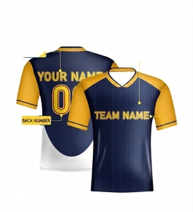 Camiseta de Fútbol Personalizada, Uniforme de Equipo Ligero, Ropa Deportiva Transpirable Unisex, Secado Rápido, Cuello en V, Manga Corta, Estampada 100% - Product Image 1