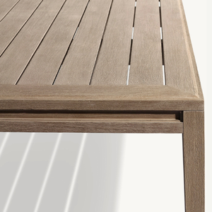Mesa rectangular de madera de teca con un estilo moderno y sencillo, adecuada para uso en exteriores, de buena calidad y duradera. - Product Image 4