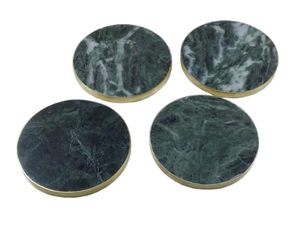 Posavasos Redondos de Mármol con Incrustaciones de Latón, Mini Accesorios Decorativos para Mesa de Comedor, para Tazas, Vasos y Platos Calientes - Product Image 2