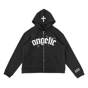 Sweat-shirts et hoodies pour hommes de qualité supérieure, en coton lourd 420GSM, style streetwear, impression en relief surdimensionnée, logo personnalisé - Product Image 5