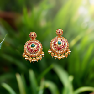 Matilu Fashion Chandelier Earrings Big Stud Design - Product Image 3